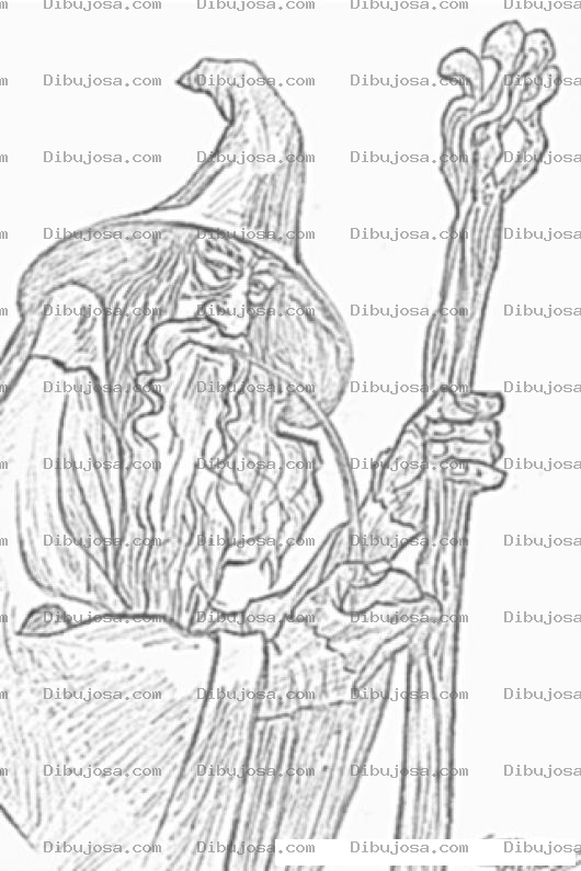 Dibujo para colorear Dibujo De Gandalf Para Colorear E Imprimir
