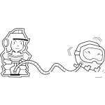 Dibujo para colorear Dig Dug Coloring Page