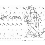 Dibujo para colorear Sakura Coloring Page