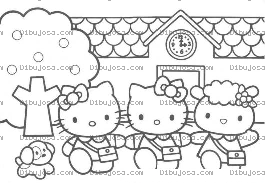 Dibujo para colorear Colorear hello kitty