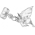 Dibujo para colorear Thor Coloring Page