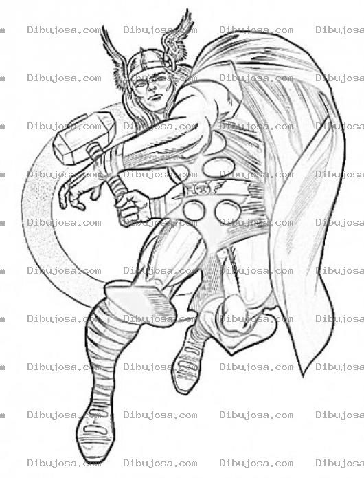 Dibujo para colorear Dibujo De Thor Para Colorear Y Pintar