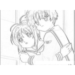 Dibujo para colorear Sakura Syaoran Manga Coloring Page