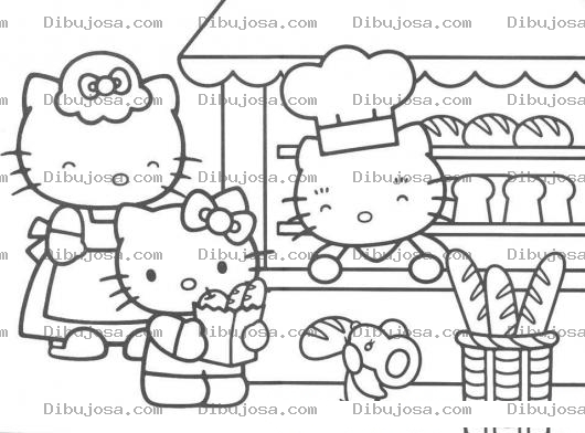 Dibujo para colorear Pintar hello kitty