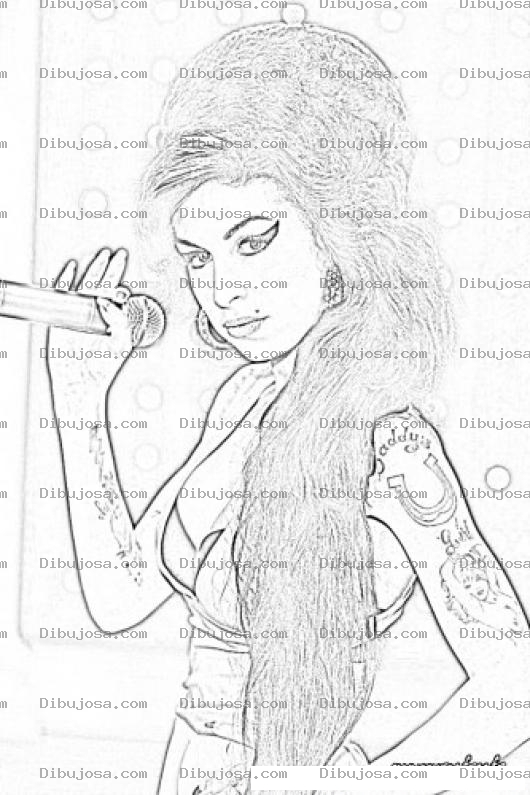 Dibujo para colorear Amy Winehouse Singer Coloring Page