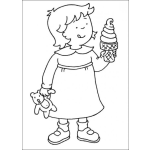 Dibujo para colorear Rossie la hermana de Caillou
