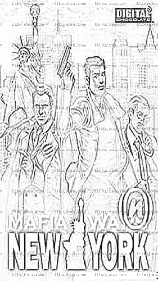 Dibujo para colorear Mafia Wars Game Coloring Page Para Colorear