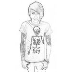 Dibujo para colorear Trace Cyrus Emo Coloring Page Para Colorear Y Pintar