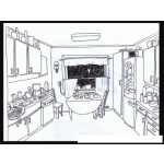 Dibujo para colorear Dibujo De Una Cocina Con Gabinetes Para Colorear Y Pintar