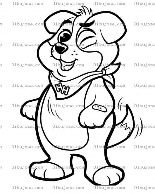 Dibujo para colorear Perrito Con Babero Para Colorear