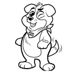 Dibujo para colorear Perrito Con Babero Para Colorear