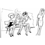 Dibujo para colorear Dibujo De Mujeres Esperando En Una Sala De Espera Para Colorear