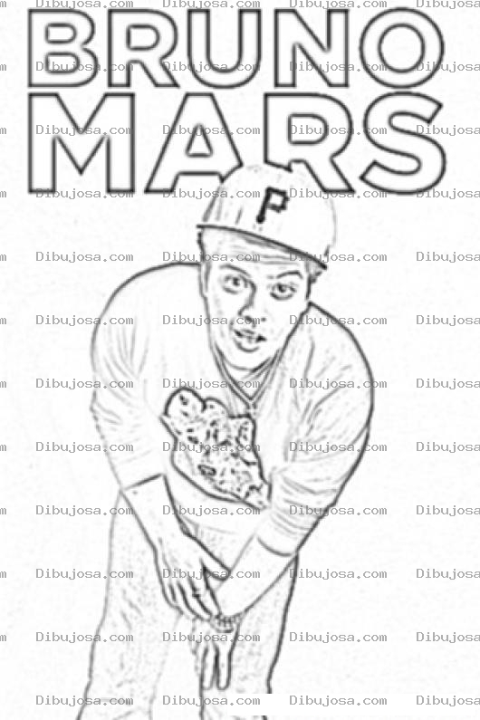 Dibujo para colorear Bruno Mars Para Colorear Y Pintar