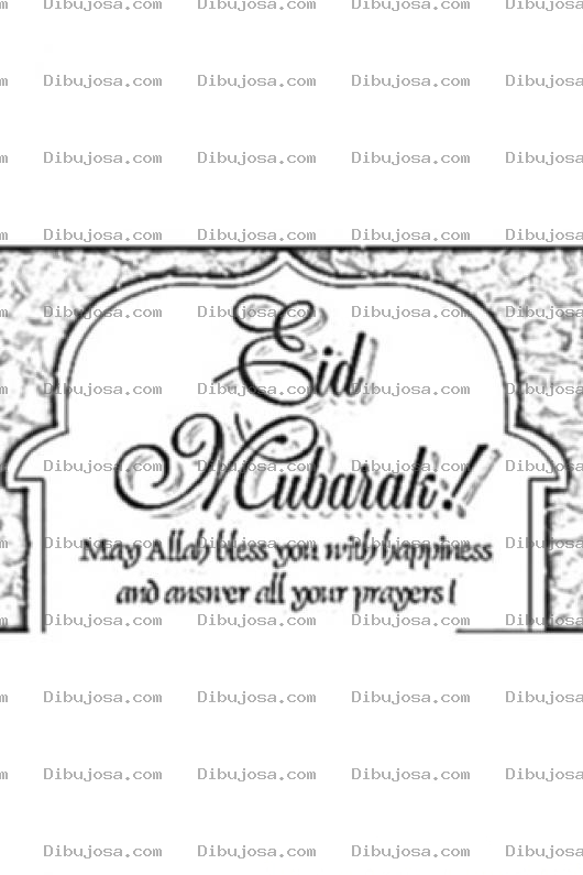 Dibujo para colorear Eid Al Fit  Coloring Card Eid Mubarak Para Pintar Tarjeta De Navidad En Dubai