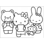 Dibujo para colorear pintar hello kity recitando