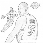 Dibujo para colorear Ron Artest Nba Lakers Player Coloring Page Para Imprimir Y Colorear