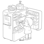 Dibujo para colorear Refrigerador Para Colorear Y Pintar