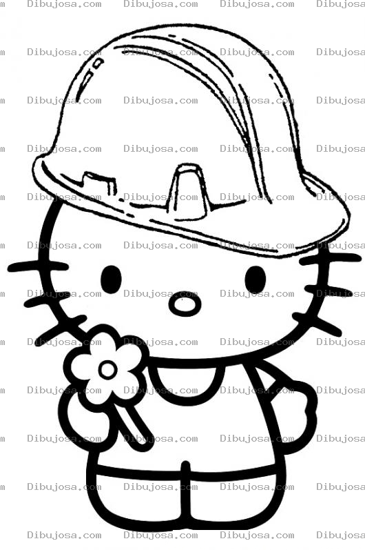 Dibujo para colorear colorear hello kity de ingeniera