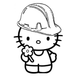 Dibujo para colorear colorear hello kity de ingeniera