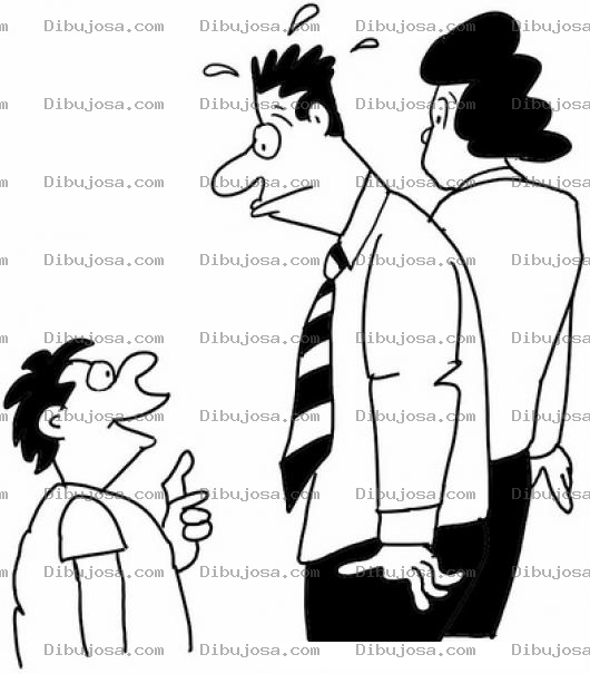 Dibujo para colorear Colorear Hijo Avergonzando A Su Papa Frente A Su Mama