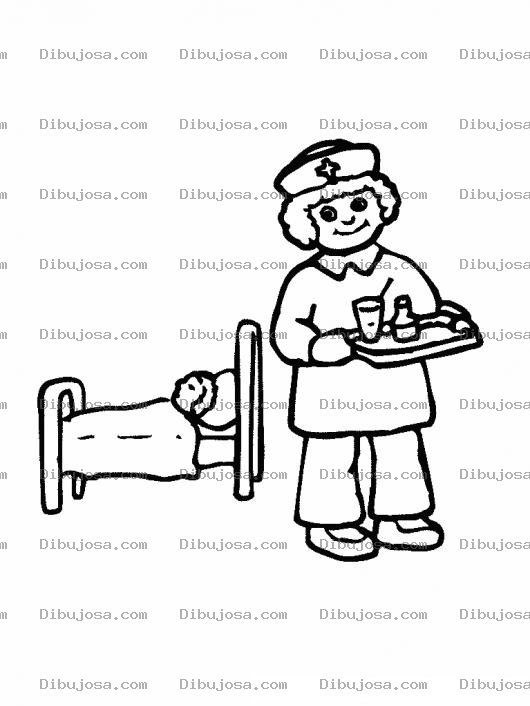 Dibujo para colorear Colorear Enfermera Cuidando Enfermito