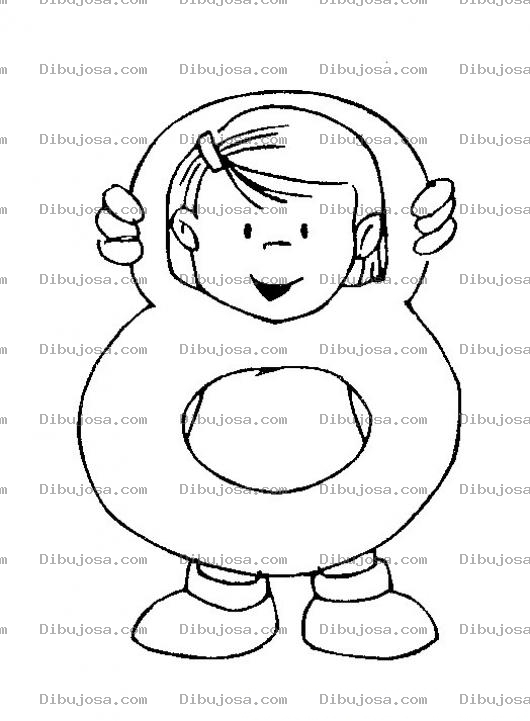 Dibujo para colorear Colorear Nena Con El Numero 8 Ocho Para Pintar Online O Imprimir