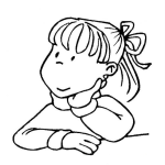 Dibujo para colorear Colorear Nina Pensativa
