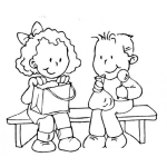 Dibujo para colorear Colorear Ninos Con Dulces En Una Pinata