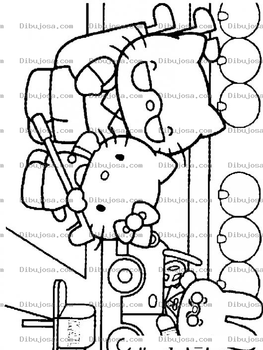 Dibujo para colorear colorear hello kity jugando golf