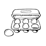 Dibujo para colorear Media Docena De Huevos Para Colorear Y Pintar