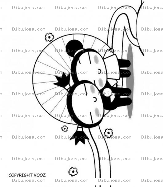 Dibujo para colorear Colorar a Puca Enamorada