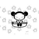 Dibujo para colorear Colorar a Puca con estrellas