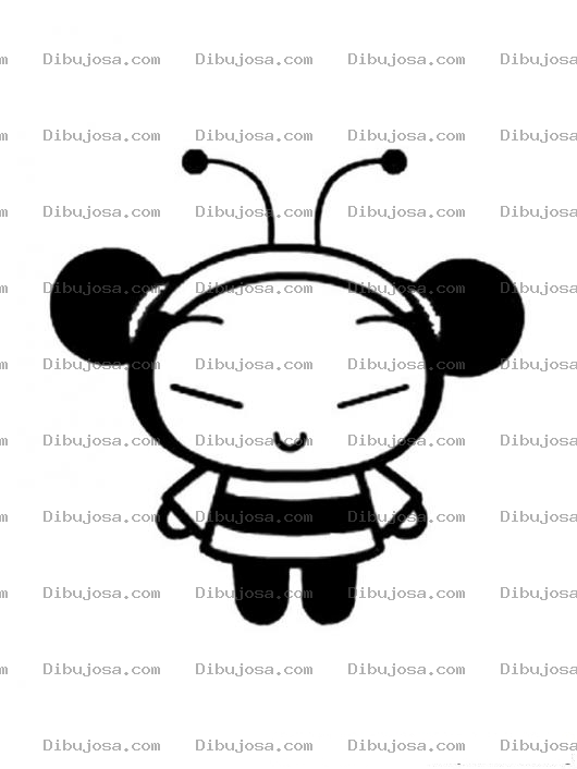 Dibujo para colorear Colorar a Puca vestida de Abejita