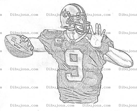 Dibujo para colorear Drew Brees Coloring Page Para Pintar Y Colorear