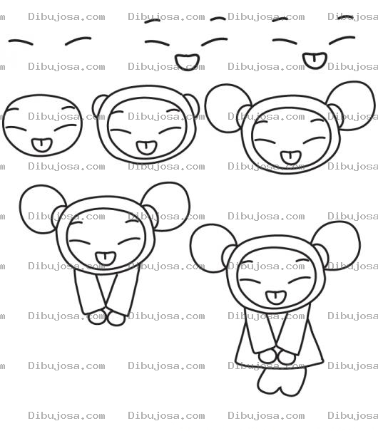 Dibujo para colorear Dibujando a Pucca