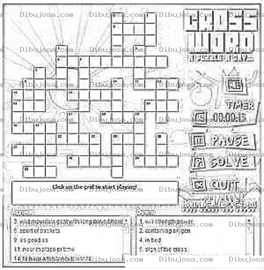 Dibujo para colorear Free Crossword Puzzles Online Coloring Page Para Pintar Y Colorear