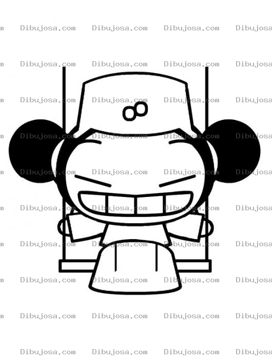 Dibujo para colorear Colorear a pucca en columpio