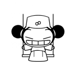 Dibujo para colorear Colorear a pucca en columpio