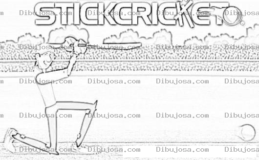 Dibujo para colorear Stick Cricket Game Online Coloring Page Para Imprimir Y Colorear