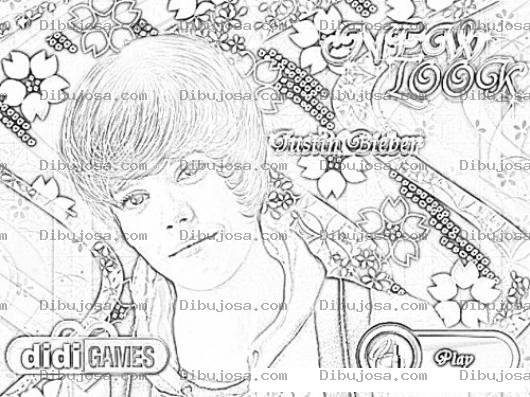 Dibujo para colorear Didi Games Justin Bieber Online Coloring Page Para Imprimir Y Colorear