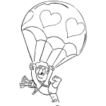 Dibujo para colorear Colorear A Cupido Con Paracaidas Y Sin Alas