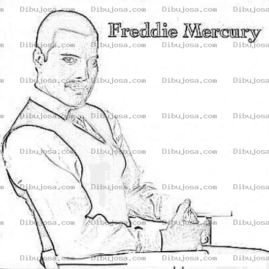 Dibujo para colorear Freddie Mercury Coloring Page Para Pintar Y Colorear