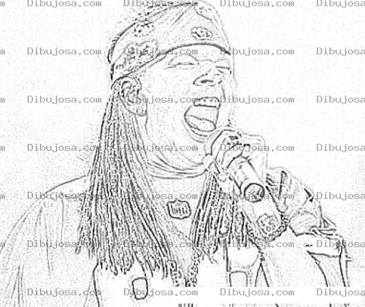 Dibujo para colorear Axl Rose Coloring Page Para Colorear Y Pintar A Axel Roses 2011