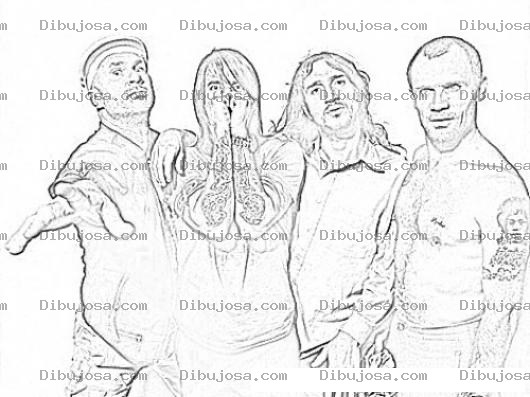 Dibujo para colorear Red Hot Chili Peppers Coloring Page Para Colorear Y Pintar