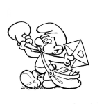 Dibujo para colorear Colorear Pitufo Cartero