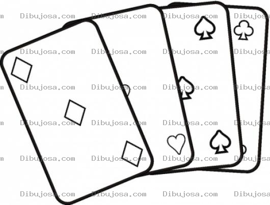 Dibujo para colorear Colorear Naipes Y Cartas