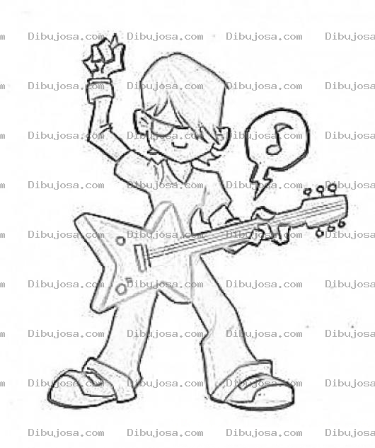 Dibujo para colorear Rockstar Coloring Page Para Pintar Y Colorear Estrella De Rock