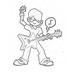 Dibujo para colorear Rockstar Coloring Page Para Pintar Y Colorear Estrella De Rock