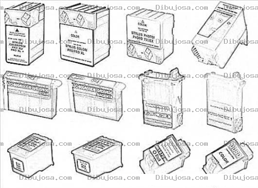 Dibujo para colorear Cartridges Online Coloring Page Cartuchos De Tinta Para Imprimir Y Colorear