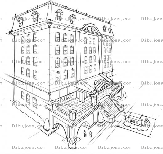 Dibujo para colorear Big Hotel Coloring Page